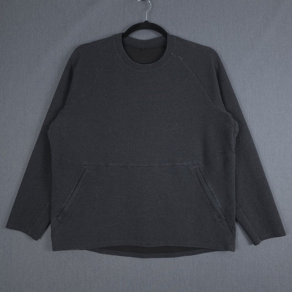 Lululemon At Ease Crew Sweatshirt Mens 2XL Gray Textured Pullover M3COXS XXL - Picture 1 of 9